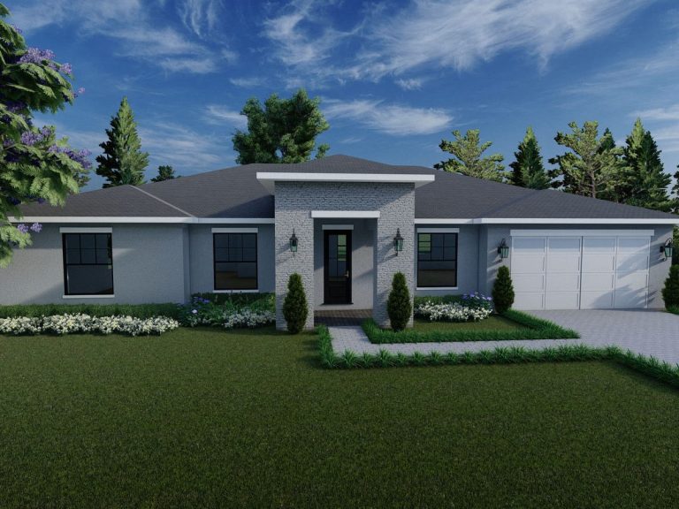 Exterior rendering of the Palmetto floor plan by Eastern Homes