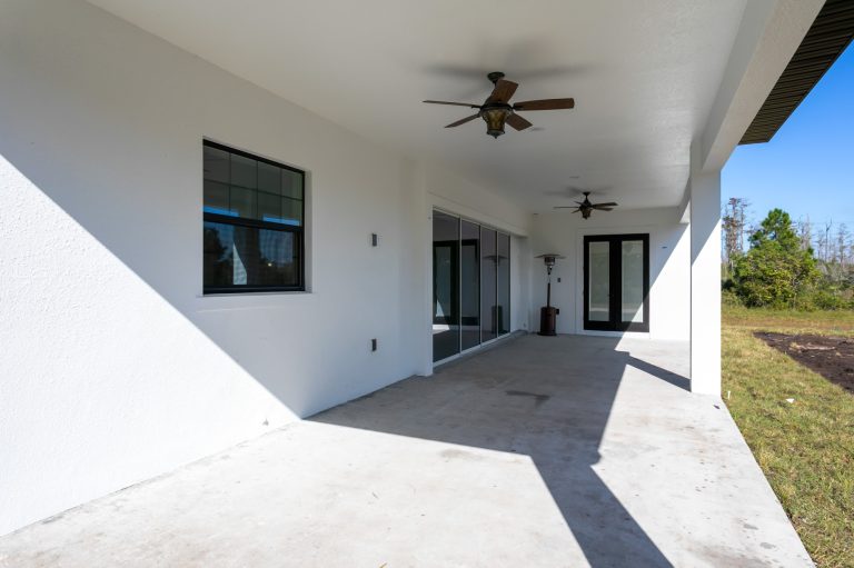 Covered lanai of a new construction home by Eastern Homes at 4001 Ainsley Ave