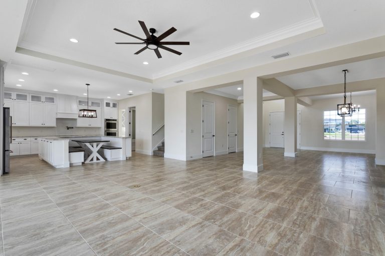 Open kitchen and great room in a new construction home by Eastern Homes at 4001 Ainsley Ave